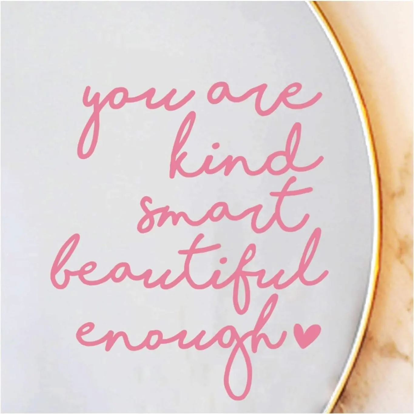 2X Affirmation Mirror Sticker for Girls Teens, You are Kind Smart Beautiful Enough Decal, Positive Self Love Bathroom Vanity Bedroom Mirror Decor for Daughter Student Friend