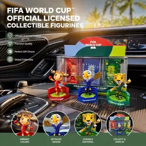 【FIFA Licensed】 2026 US-Canada-Mexico World Cup Mascot Set (Canada Maple, Mexico Zayu, USA Clutch, 3 Pcs/Set, 6cm/2.36inch) Collectible Soccer Action Figure Toy Fan Memorabilia & Trendy Collectible