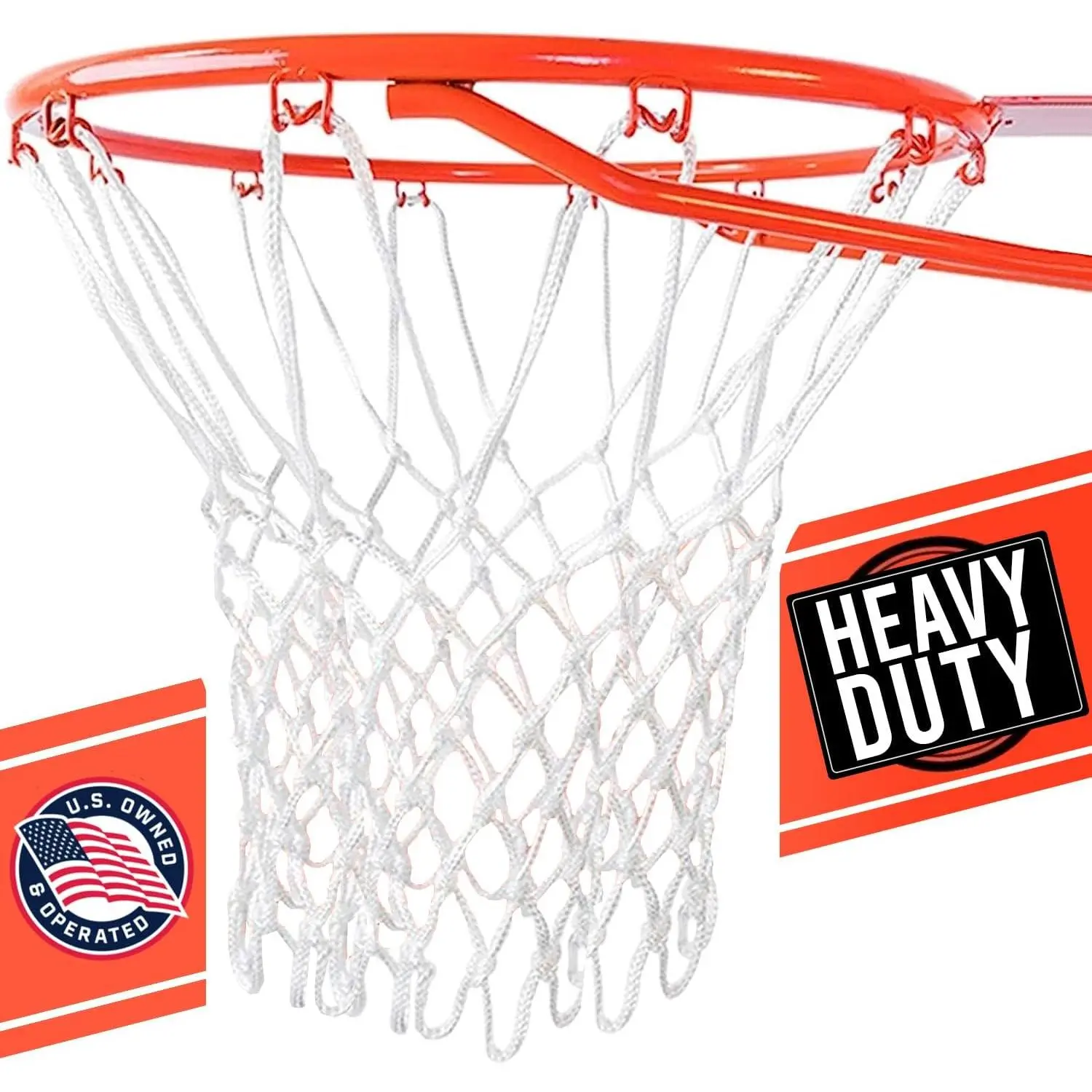 Basketball Net  Heavy Duty - 12 Loops, Professional  Weather Anti Whip Nets, Fits Standard Indoor or Outdoor Rims -  Basketball Accessories - Hoop Net