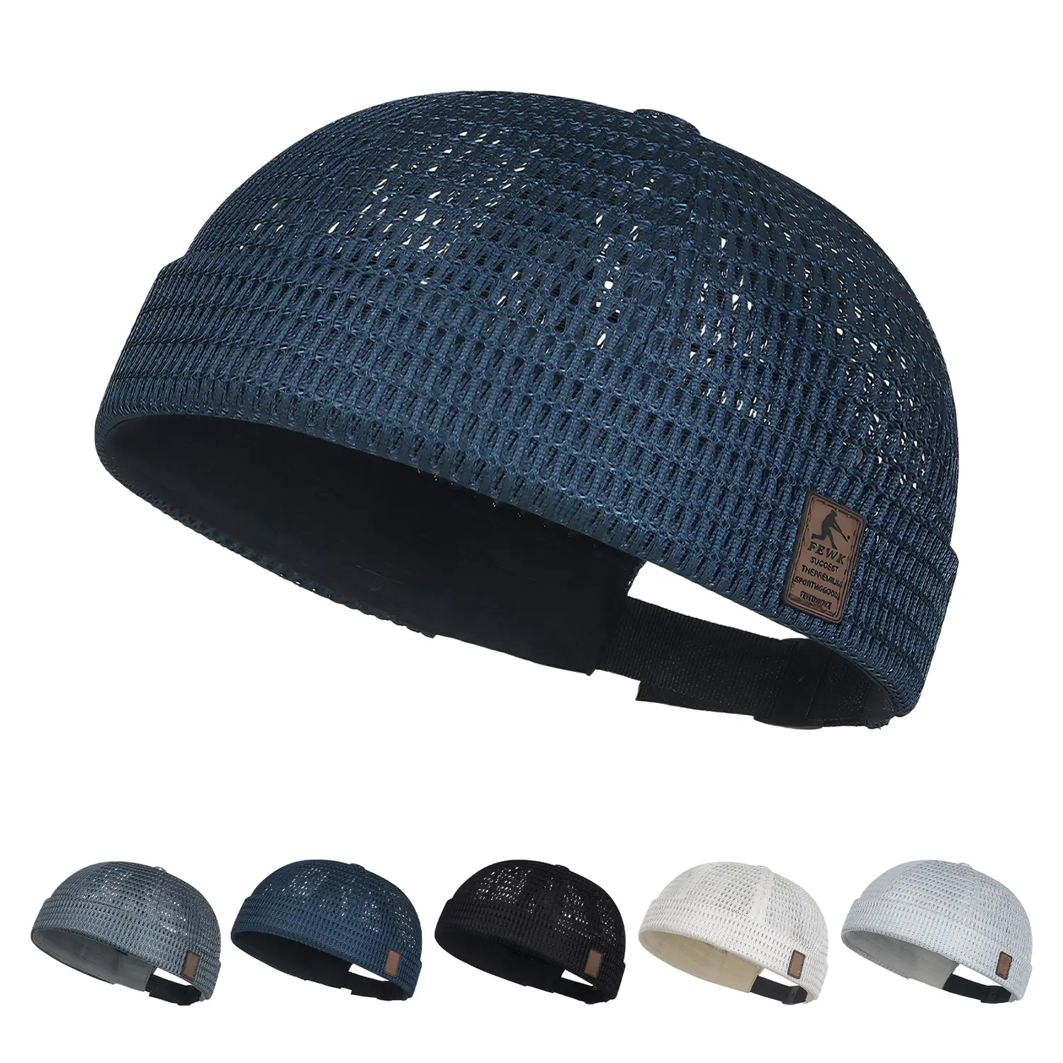 Men's Brimless Docker Cap, Structured Hip-Hop Style Mesh Beanie with an Adjustable Fit for Summer Outdoor Outings & Hiking, Male, Dealsforyoudays, Modern, Keeps You Cool, Casual, Brims-Free, Snug Fit, Excellent Airflow, Modern Hip-Hop