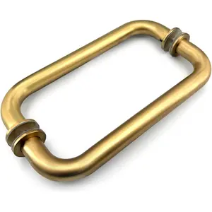Back to Back 304 Stainless Steel Glass Shower Door Pull Handle, Replacement Bathroom Hardware for Sliding Frameless Shower Doors (Gold, 8 inch)
