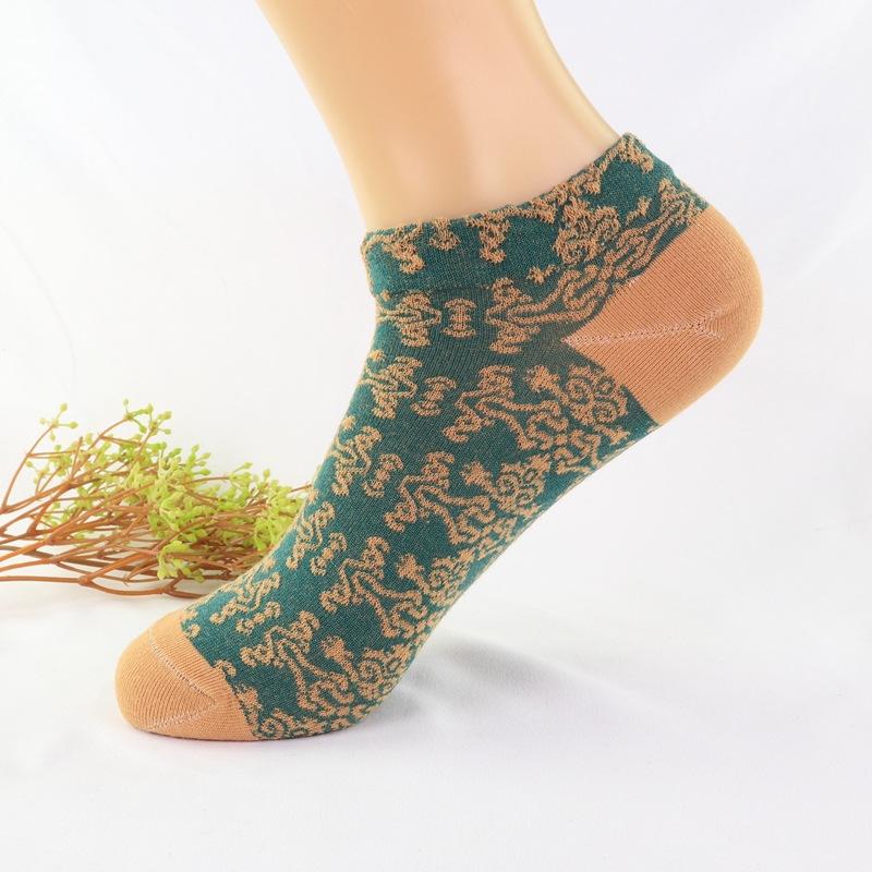 Spring and Autumn Women's Thin Cotton Low-Cut Vintage Socks, Korean Style Summer Breathable Short Socks, Low-Cut Socks