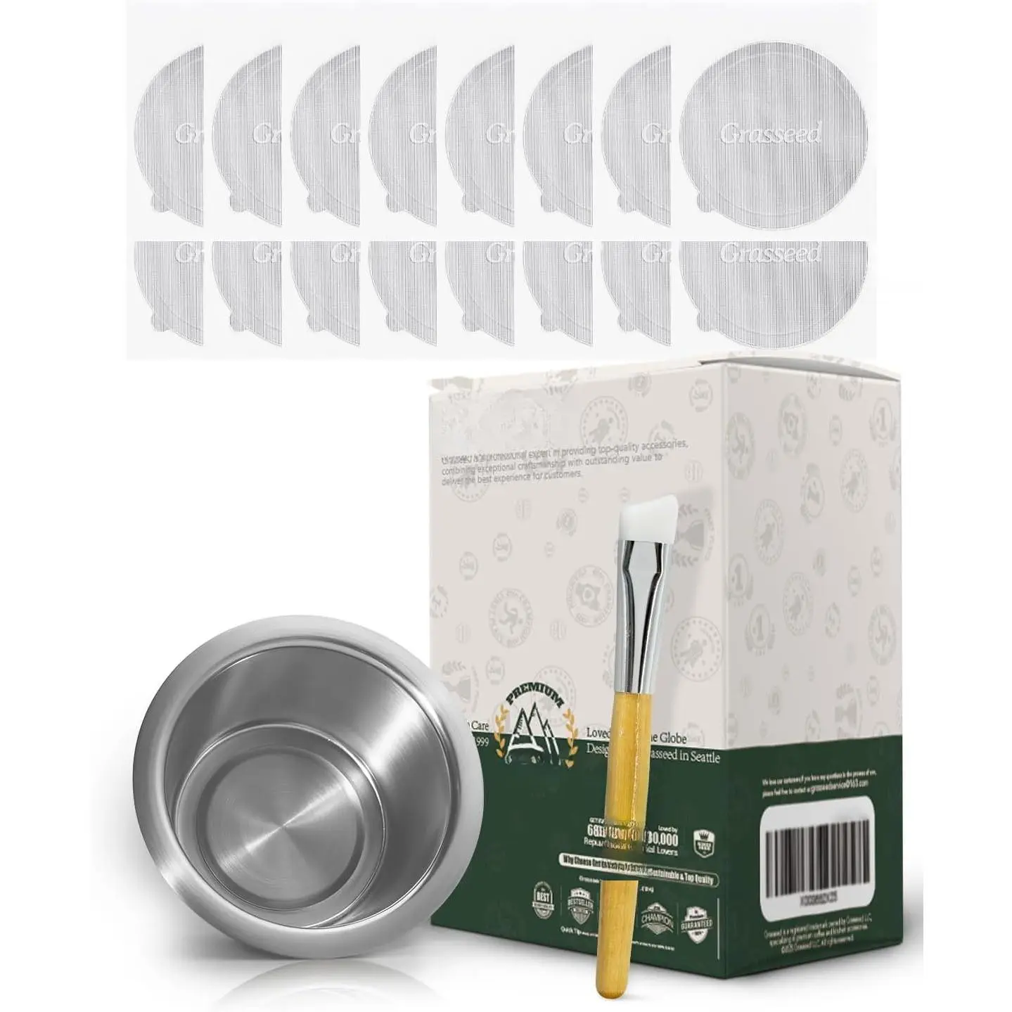 Pods for  Vertuo Machine, Stainless Steel Refillable Coffee Capsule Set with 40 Foil , 1 Brush Coffee Accessories for