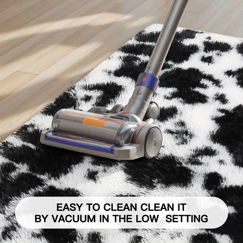 FAMVAL Large Size Plush Rugs Big Fluffy Area Rug Non-slip Soft Shaggy Carpet Mats for Livingroom Bedroom Nursery Home Decor Cow Print Christmas gifts