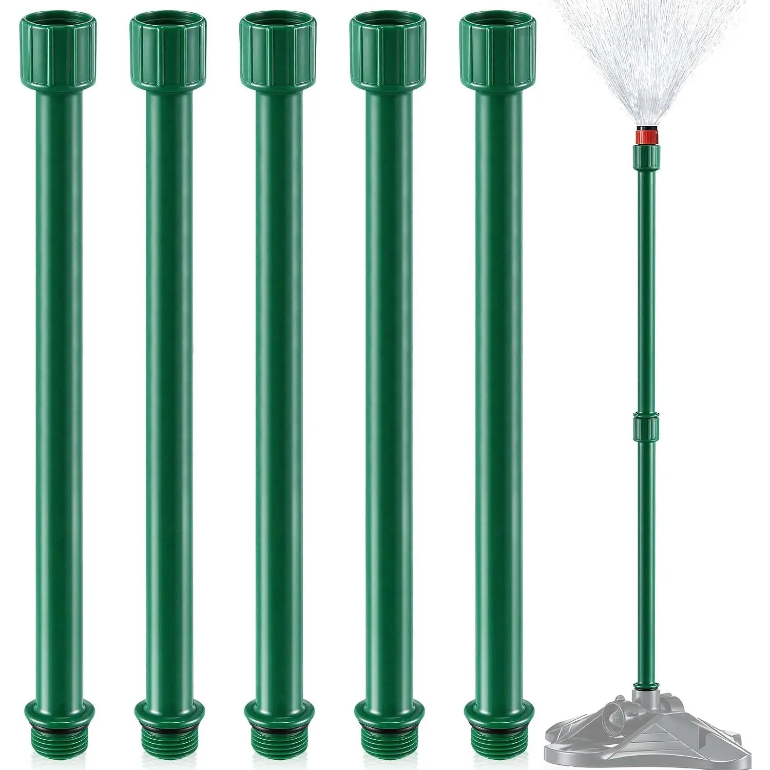 5 Pack Sprinkler Extension Risers, 1/2" Stackable Riser Tubes(9.8 Inch) | 1/2" Male to Female Threads, Stackable Height Design, Raise Sprinkler Heads for Lawn and Garden Beds
