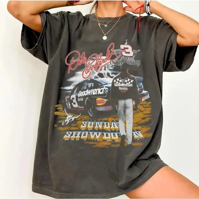 Comfort Colors Retro 90s Dale Earnhardt Racing Tee - NASCAR Vintage Style Graphic Shirt - Oversized Racing Apparel - Aesthetic Speed Gear Top - Trendy Racer Streetwear Shirt