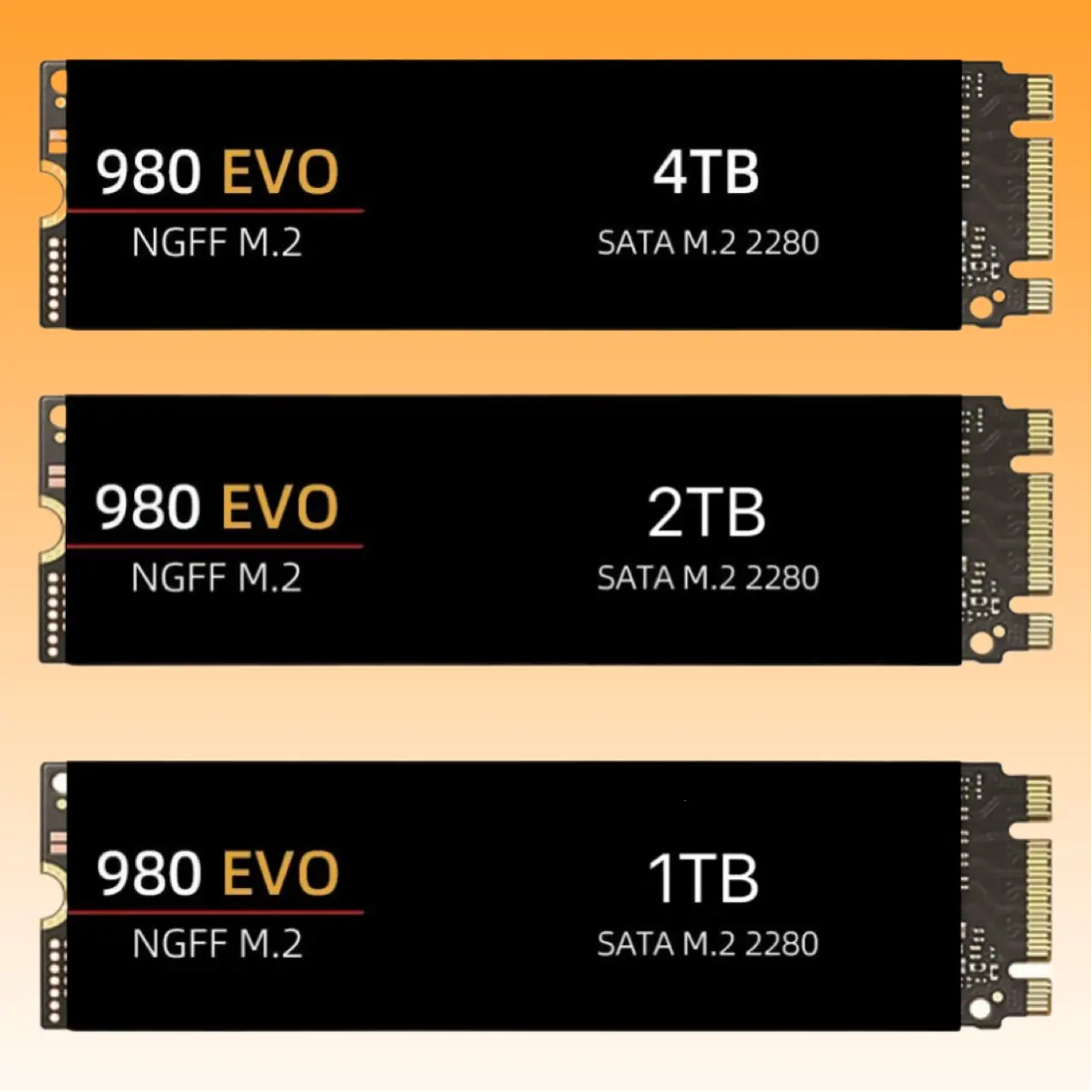 Internal M.2 NGFF SSD (980EVO Model), 1TB/2TB/4TB Fast Access High-Speed Universal Storage Drive for Notebooks, Desktops