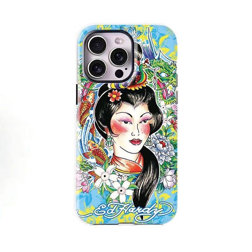 Ed Hardy Inspired Skull & Rose Phone Case | Punk Y2K Phone Protection|Vintage Aesthetic case for iPhone17 ProMax /16/15/14/13/12/11 Plus for Samsung phones, suitable for both men and women,  Perfect Gift for Women Men.A gift for the fans