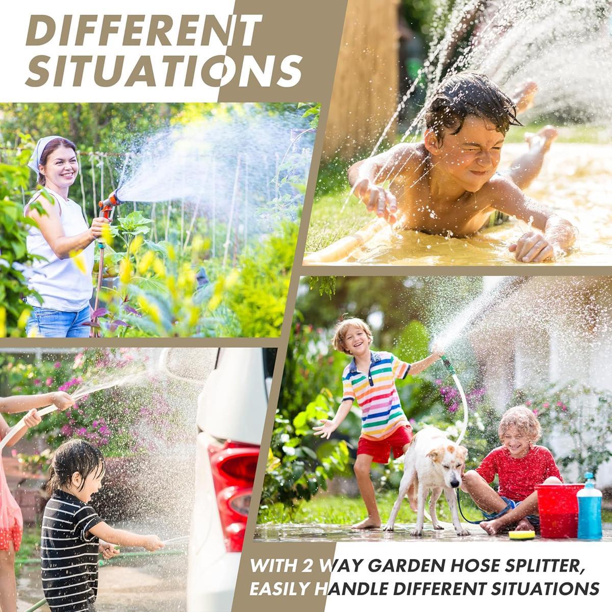 Garden Hose Quick Connector, 3/4 Inch Male and Female Garden Hose Fitting Quick Connector Rubber Washers Leak Proof Durable Aluminum, 6 Set