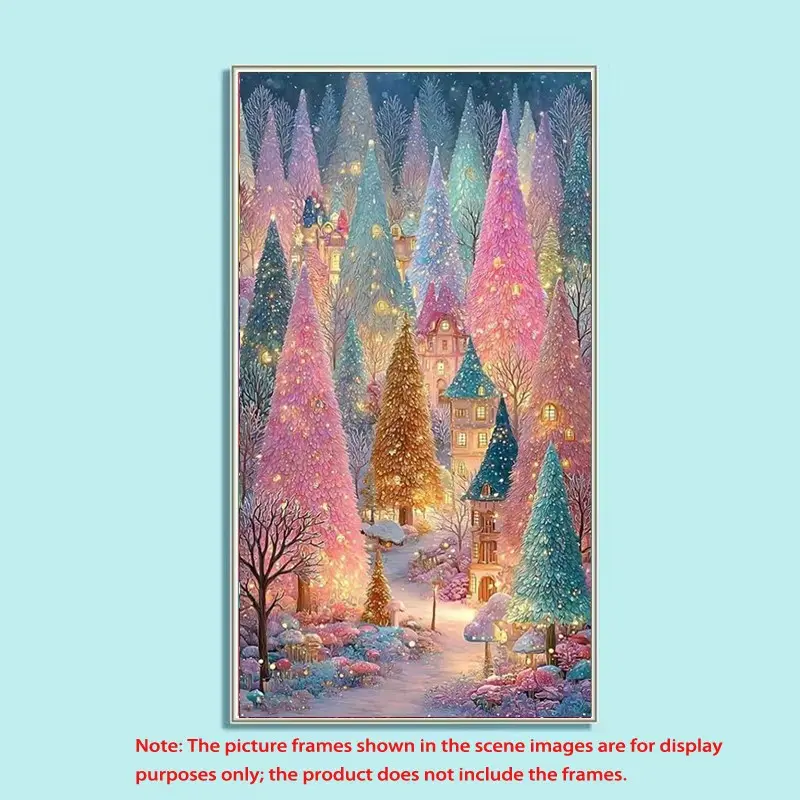 1pcs 5D DIY diamond painting kit, 5D diamond art set, Diamond art tools, DIY decoration, Dreamy Forest Village diamond painting kit full round diamonds DIY, mosaic, diamond art, DIY art home decoration, Wall Art Painting, Handicraft