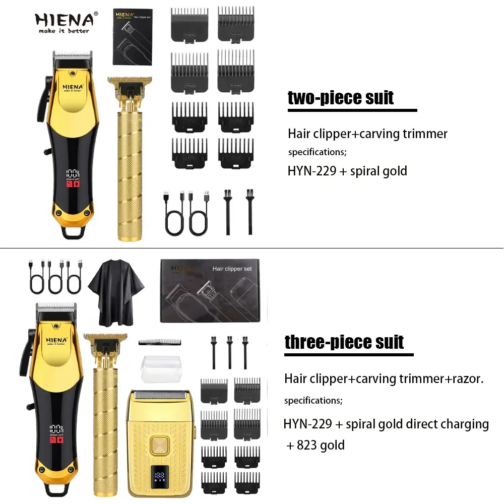 Professional Hair Clipper and Trimmer Set for Men, Cordless Hair Cutting, Hair Clippers, Cordless Trimmers Kit, Cordless Rechargeable Barber Kit with LED Display, Ideal Gift for Male Grooming