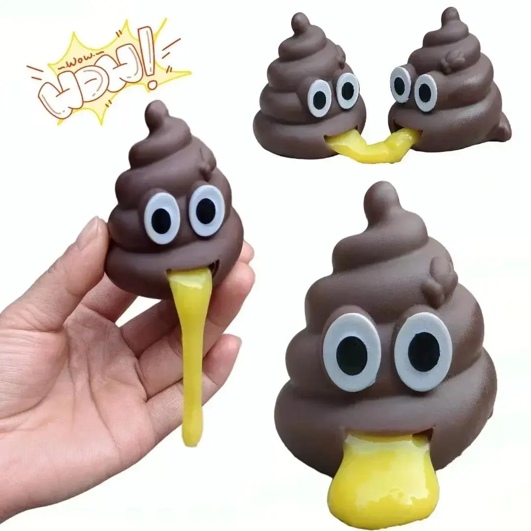 Creative Vomit Stool Prank Toy Army Vomiting Ball Decompression Funny Disgusting Sticky Stool for Home Garden Pranks