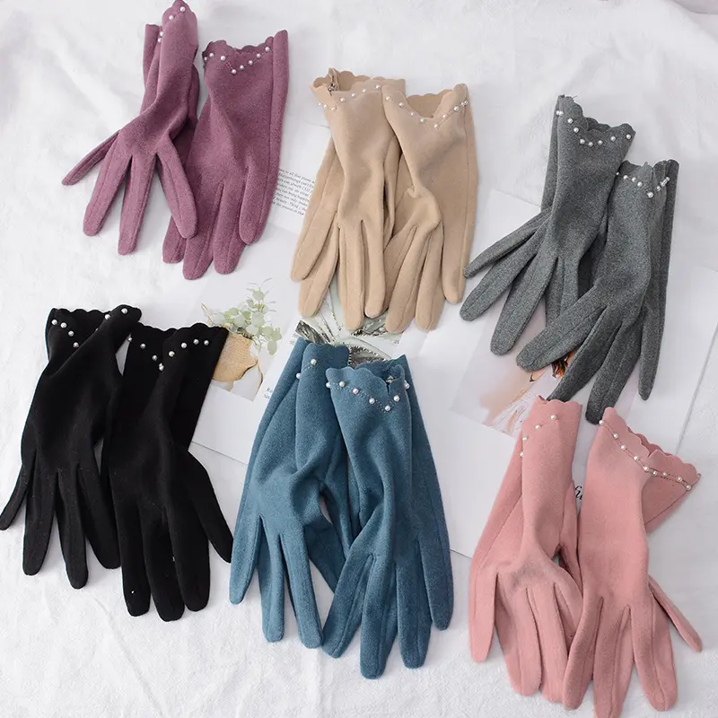 Women Thin Fall Winter Gloves Touch-Screen Deerskin Leather Gloves Lightweight Soft Thermal Windproof Slim Fit Texting Mittens for Driving Cycling Daily Use Commuting