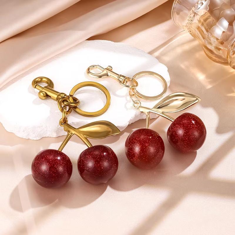 Nine styles of crystal cherry pendants, suitable for coach bags, women's handbags, shoulder bags, and keychain accessories anniversary,wedding Stylish Playful Charm Backpack Charm purse accessories bag charm