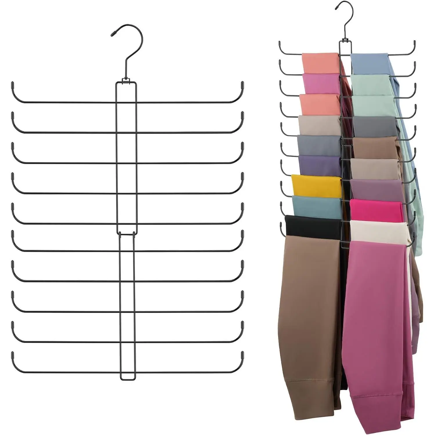 Legging Hanger, Legging Organizer for Closet, Holds 20 Leggings | Sturdy Metal Yoga Pants Hanger for Women's XS-XL and Girls' Leggings,  Space-Saving Closet Organizers and Storage