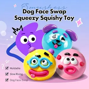 New Squishy-Dog Face Swap, Soft Slow Rising Squishies Stress Relief, Cute Decompression Sensory Fidget for Adults Anxiety Relief