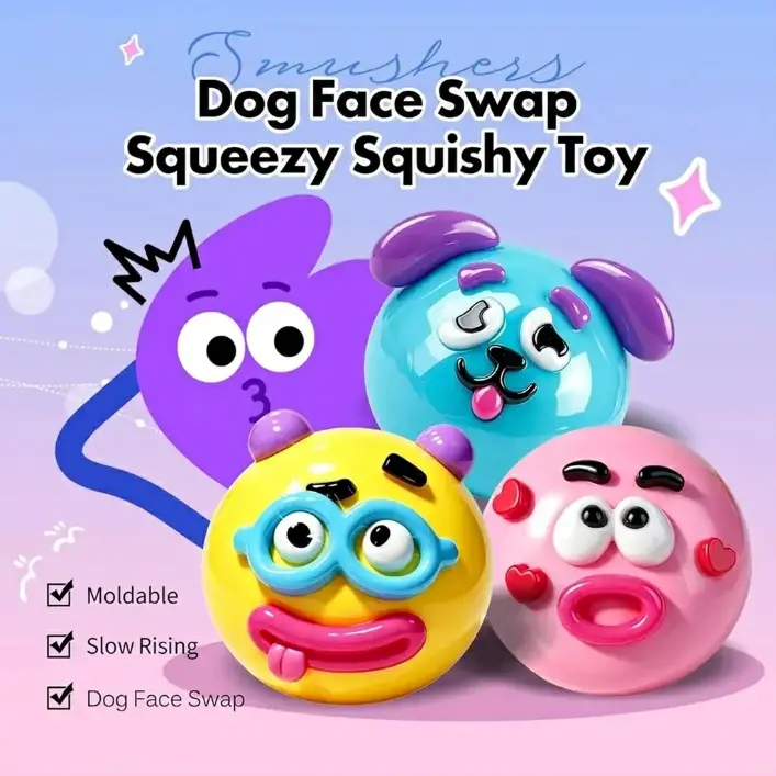 New Unique Face Swap Squishy Fidget Toy, Soft Slow-Rising Unisex Squishy for 12 Years Above, Adults with Anxiety Stress & Decompression Sensory Relief