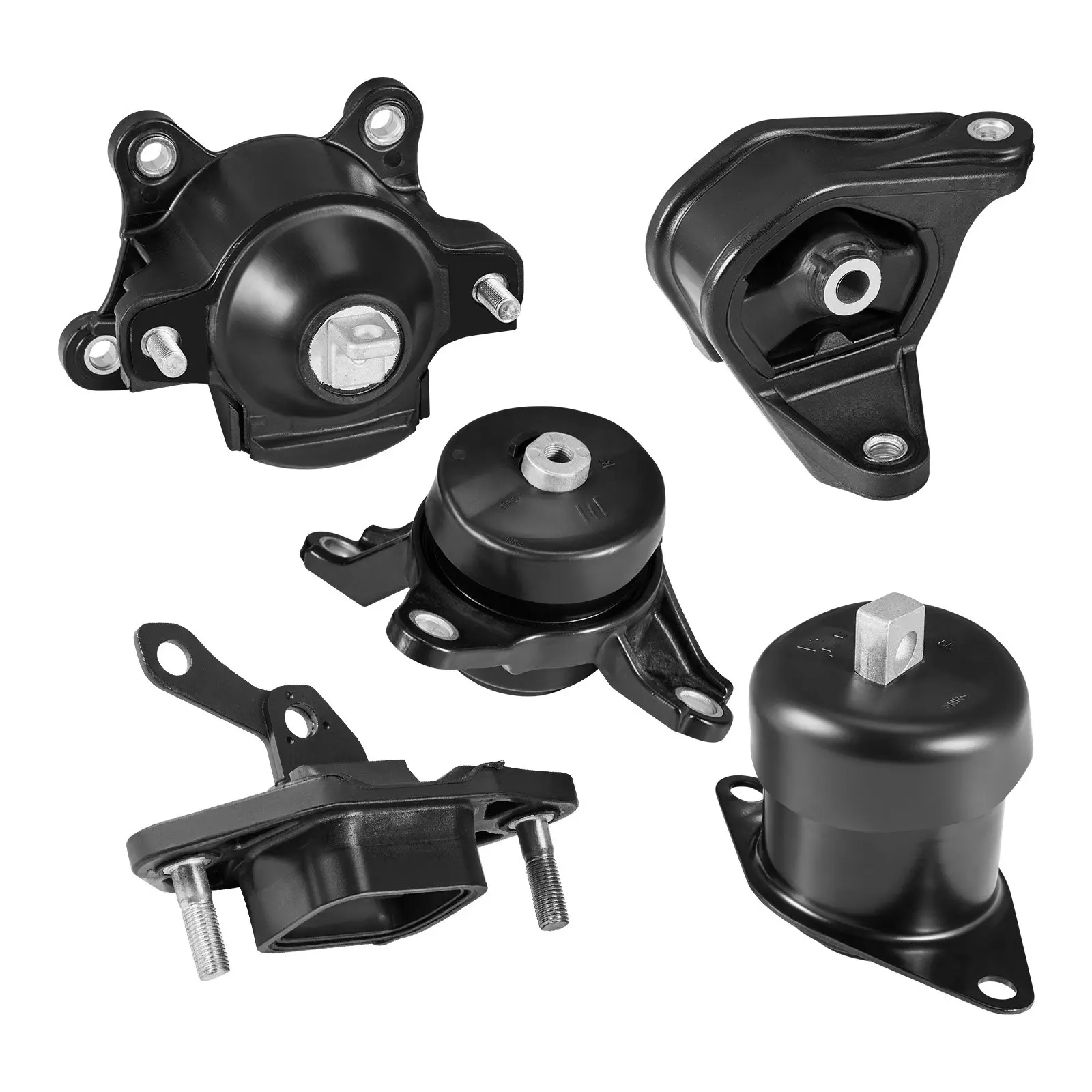 VEVOR Metal Rubber Engine & Transmission Replacement Mount Kit (Set of 5) with OE Part Numbers, Shock Absorption, Compatible with 2008-2012 Honda Accord 2.4L L4 & 2009-2013 Acura TSX 2.4L, Replaces A4565 A4572 A4570 A4584 A4561, Replacement Parts