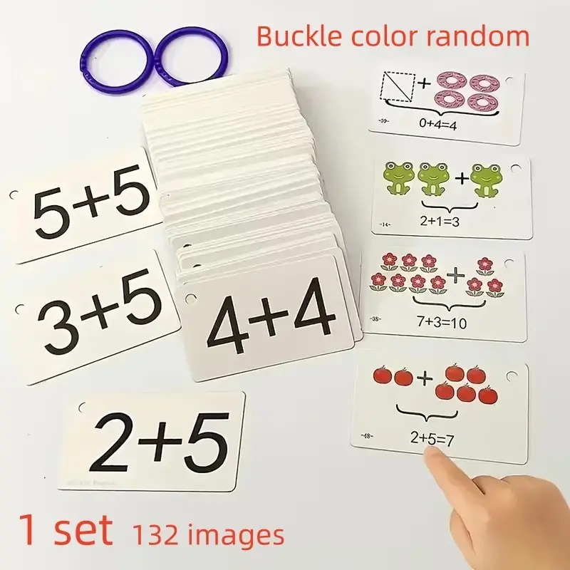 132 Addition and Subtraction Cards Set, Math Practice for Kids, Early Arithmetic Skills, Classroom Activities, School Supplies