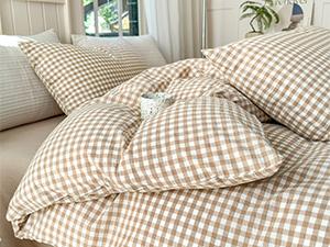 Tan Gingham Comforter Set California King 3 Pieces Plaid Comforter Set Beige Grid Comforter with 2 Pillowcases Soft Checkered Grid Pattern Gingham Bedding Set for All
