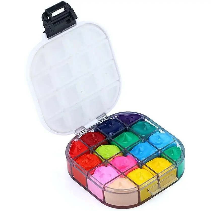 Paint Saver Storage Palette Box 16well Portable Airtight Black
