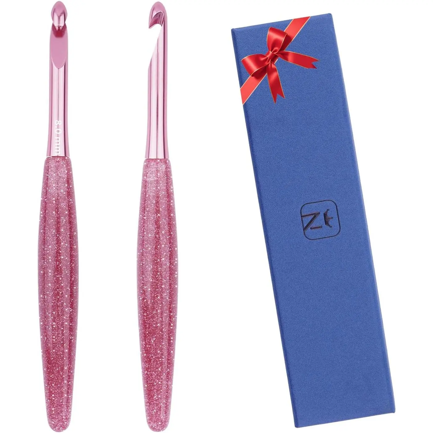 Inline Crochet Hooks Size I/9(5.5mm) with Glitter  Grips