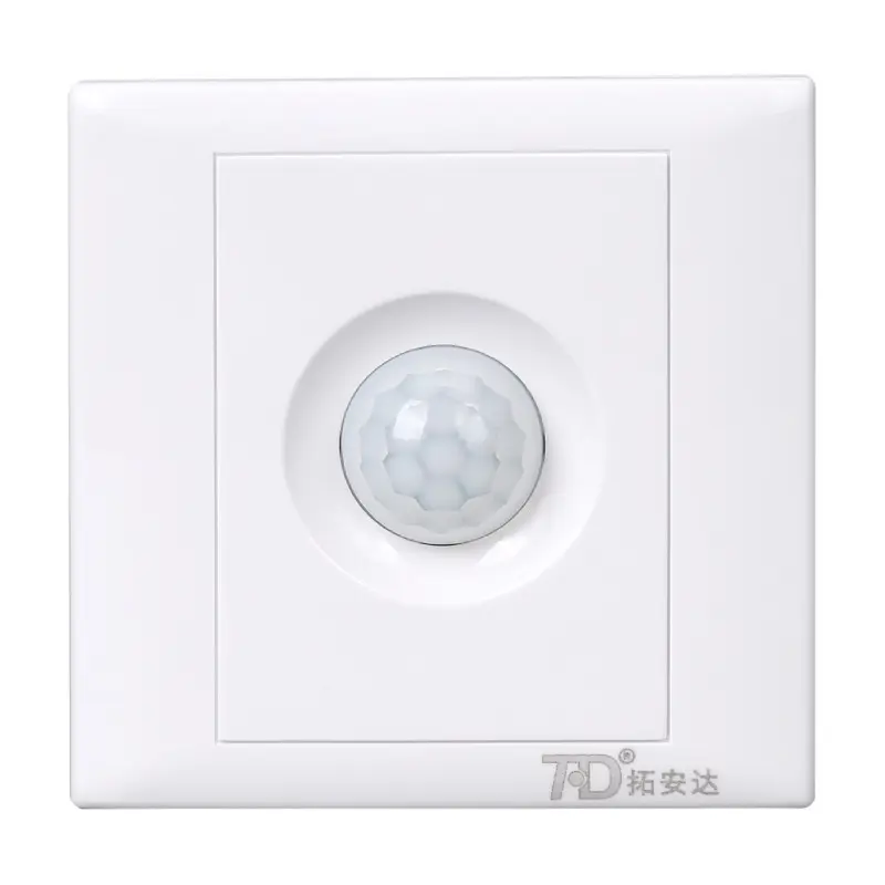 86-Type PIR Motion Sensor Switch - Plastic Indoor Smart Home Sensor, 8.6x8.6cm Embedded Panel, 9-24V DC Power Supply, High Precision Reed Switch, Passive Dry Contact Signal Output, Voltage Fluctuation Resistant, Durable Design, Easy Mounting for Hallways