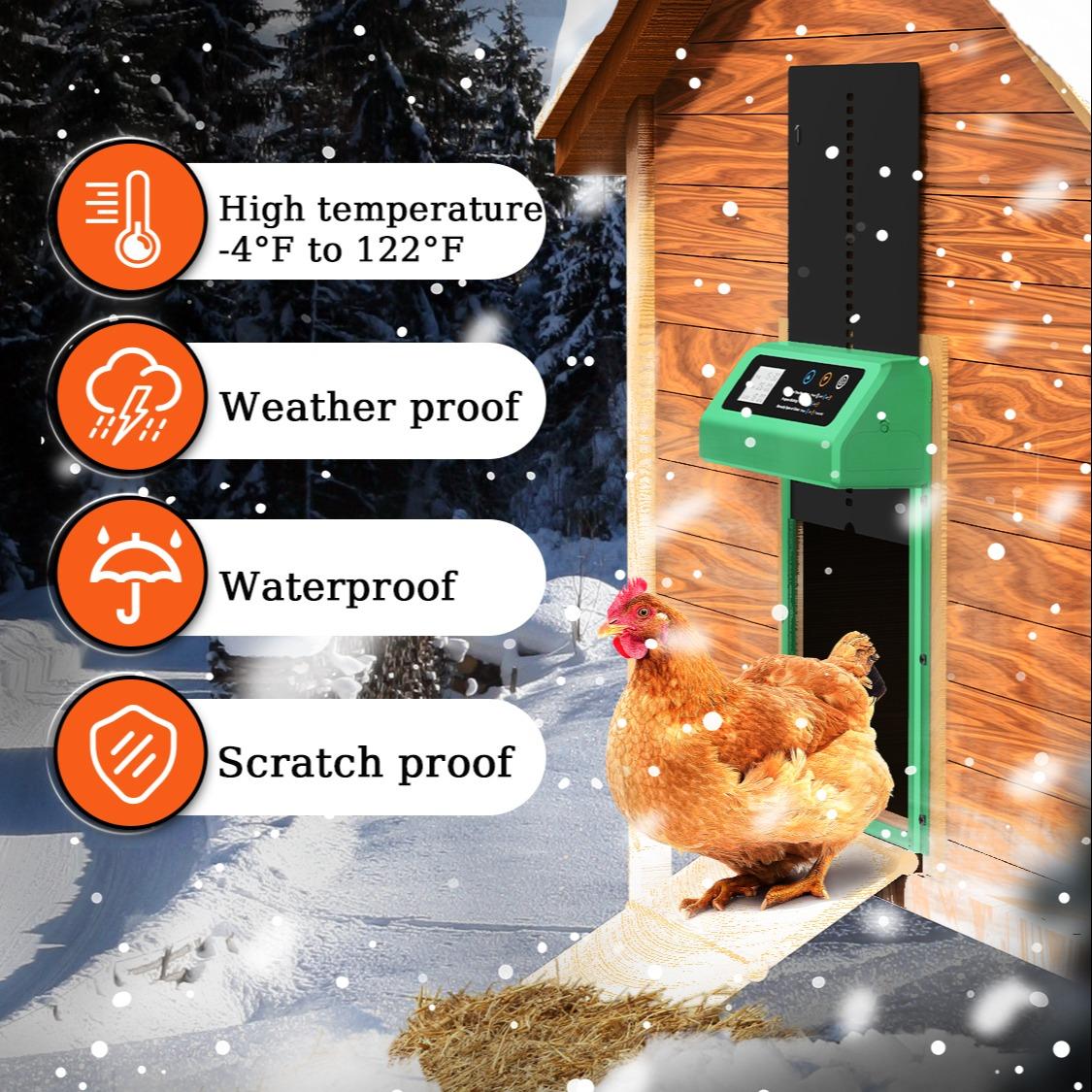 Automatic Sensing Chicken Coop Door, Anti Pinch Design, Timer & Light Control, Easy Installation, Ideal for Farming & Pet Care