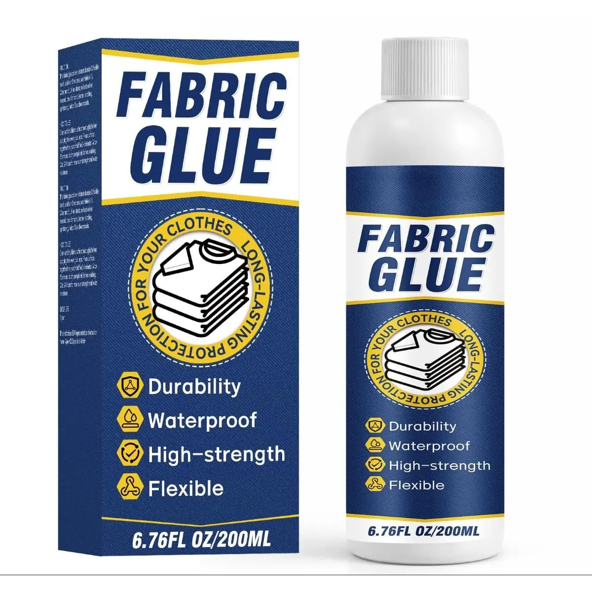 Fabric Glue Permanent Clear Washable -  Bond Leather Glue for Clothes Repairs Leather Crafts Upholstery Material Textile Felt Badges 200ml