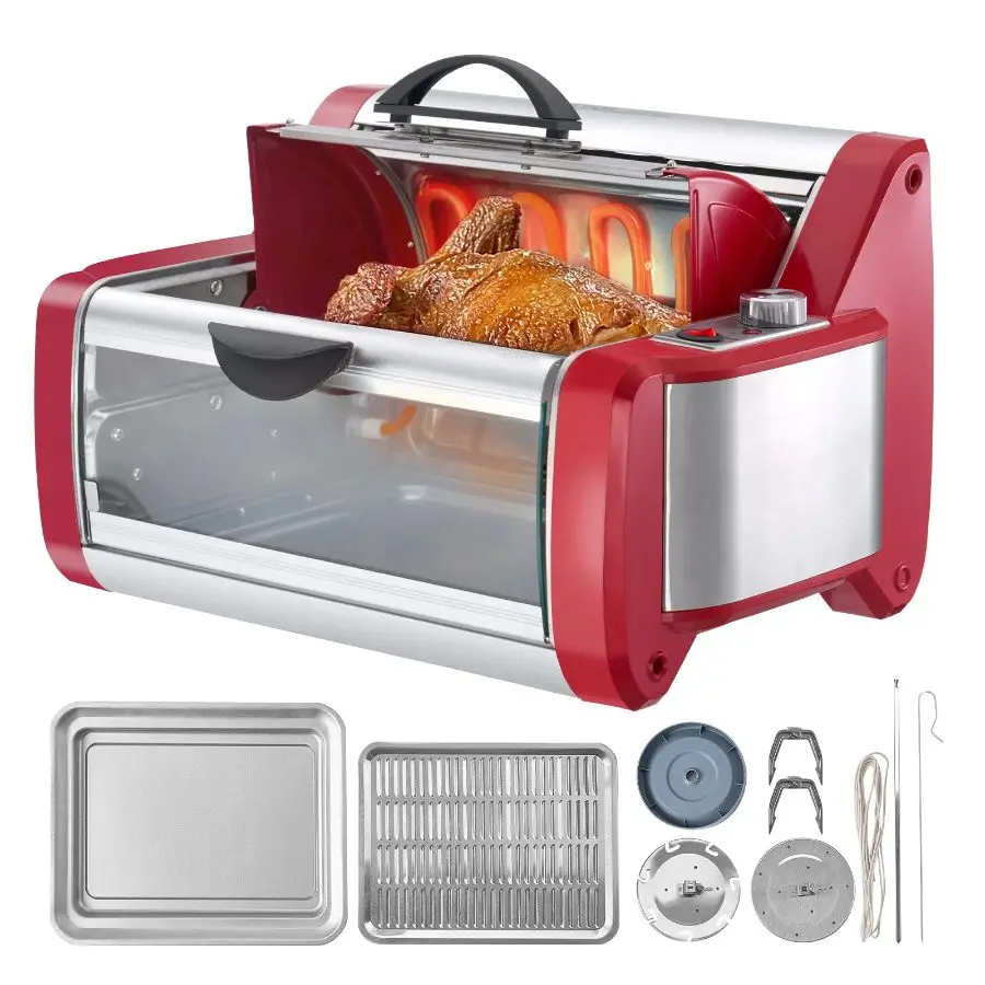 SummerfindsVEVOR Shawarma Grill Machine Chicken Shawarma Cooker Machine CountertopElectric Stainless Steel Broiler Gyro Rotisserie Oven Doner Kebab Machinefor Home Restaurant Kitchen Parties, Restaurant Equipment Machines