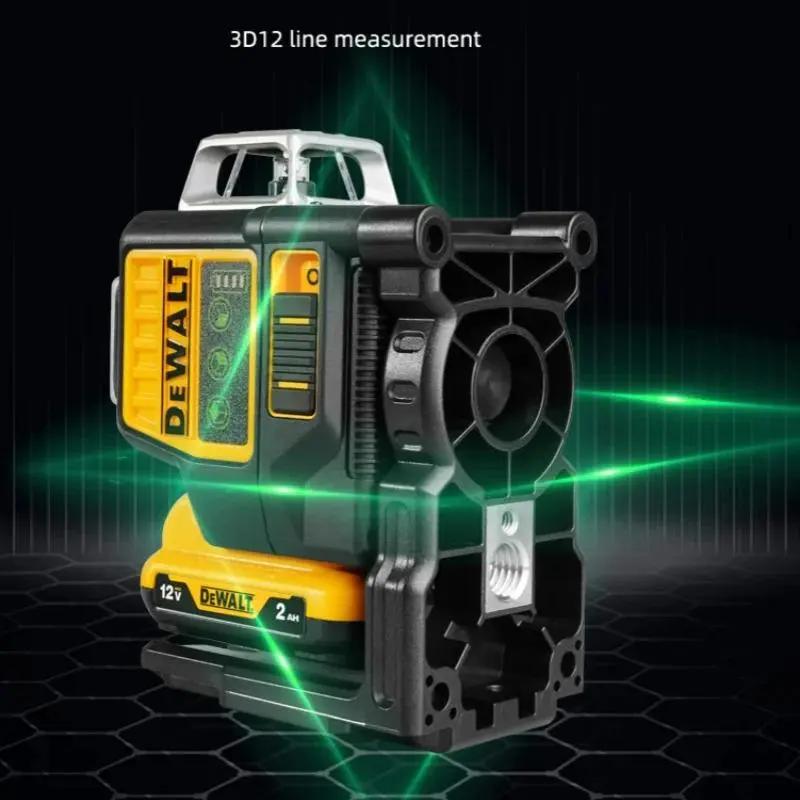 DEWALT DW089LG 360 Degree Vertical 12 Lines Laser Level 12V Battery with Bright Green Light & Additional Battery for Construction & DIY Projects