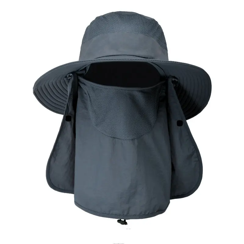 Unisex Lightweight Outdoor Bucket Hat - Wide Brim, Waterproof, Cooling, Sun Protection, Breathable Foldable Vintage Sparkly Mini Sombrero-Style Boonie Cap with Face Mask, Neck Flap, Snap, Adjustable for Fishing, Hiking, Large, M 56-58 Unisex, Women