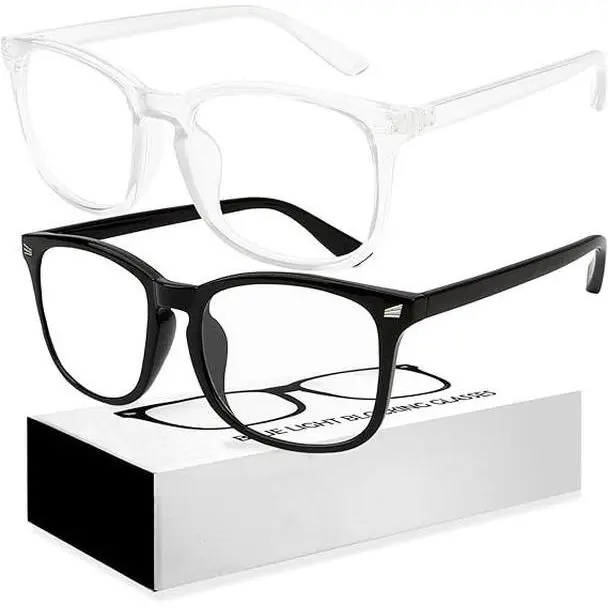Fashion Bluelight Glasses Lightweight Eyeglasses for Work Women Men Party Classic Frame Clear Lens Comfortable Daily Use Computer Gaming Glasses