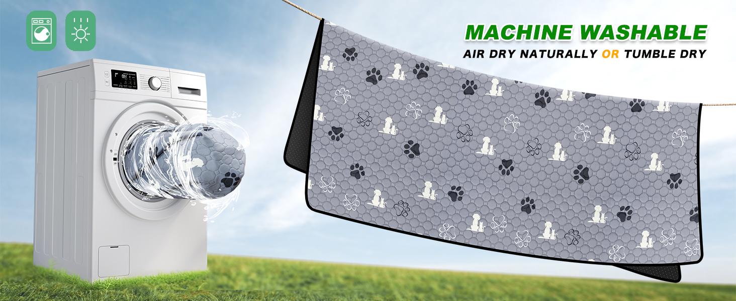 Washable Pee Pads for Dogs, 4 Pack Absorbent Reusable Dog Pads Pet Puppy Pads, Non-Slip Potty Pads for Whelping, Playpen, Crate, Bed, Grey 18"x24"