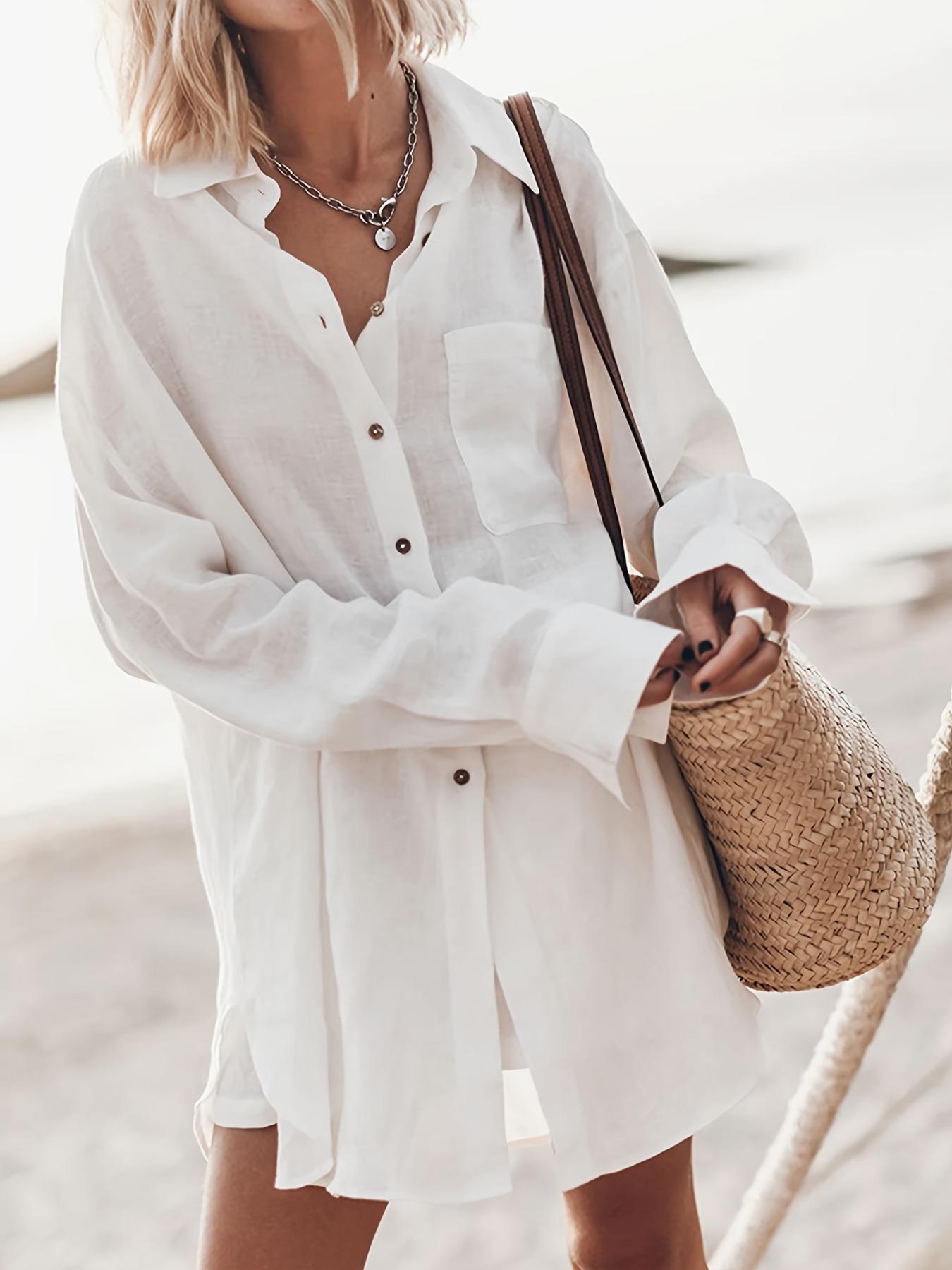 Casual Lazy Minimalist Style Loose Fit Urban Long Shirt, Comfortable and Stylish, Perfect for Daily Wear, Trendy Men's Clothing Tops