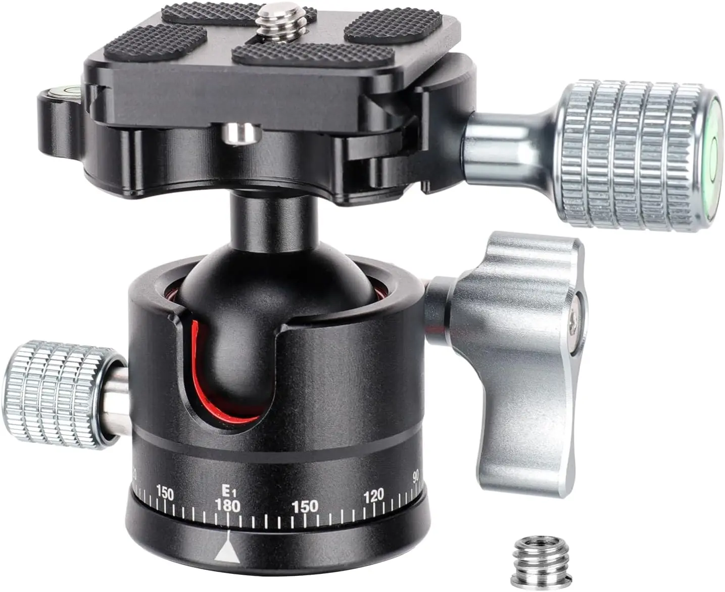 Mini Ball Head with Arca Quick Release Plate, 360° Panoramic | Φ28mm Metal Ball Joint, 1/4" Screw, Max Load 22lbs/10kg, for DSLR Camera Tripod Monopod, Lightweight Aluminum