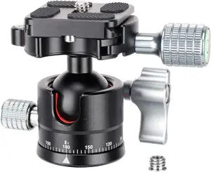 Mini Ball Head with Arca Quick Release Plate, 360° Panoramic | Φ28mm Metal Ball Joint, 1/4" Screw, Max Load 22lbs/10kg, for DSLR Camera Tripod Monopod, Lightweight Aluminum