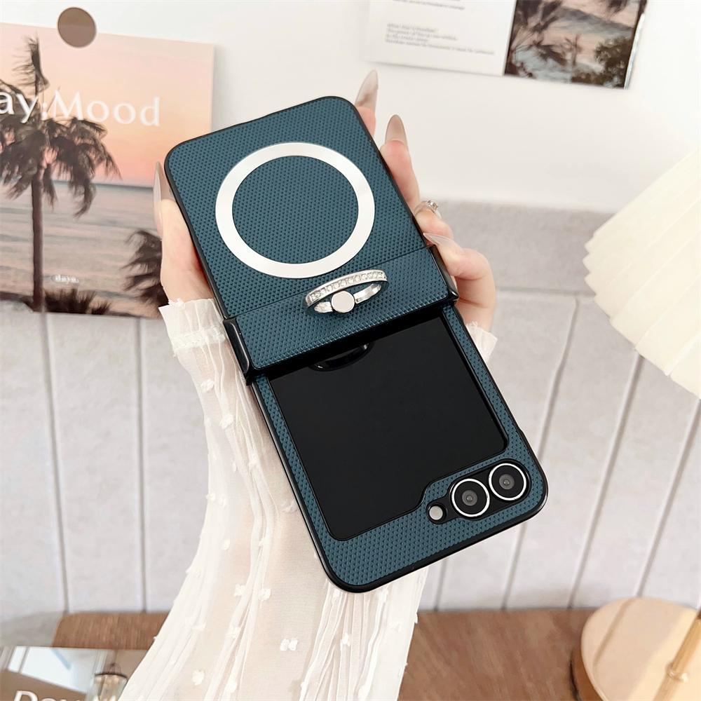 For Magsafe Ring Holder For Samsung Z Flip 7 5 6 Case Slim Case For Samsung Galaxy Z Flip 3 4 5 6 5G ZFlip5 Flip6 Flip7 Cover