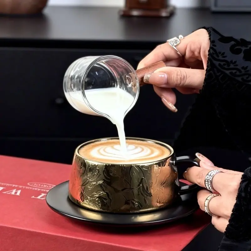 Coffee Cup and Saucer Set Gift Box, Couple Matching Cups, Elegant Wedding Engagement Moving in Gifts, High-End Souvenirs
