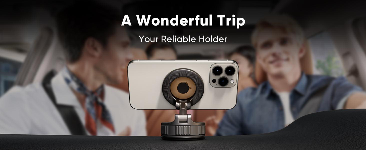 Car phone bracket, Magsafe car phone bracket [upgrade strong attraction and magnetism] 360 adjustable magnetic car phone bracket, suitable for iPhone and Android Android.