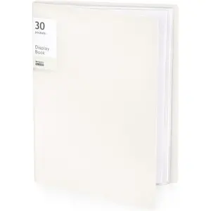Portfolio Binder with Plastic Sleeves, Pocket Portfolio Folder with Clear Sheet Protectors, Display 60 Pages Book, Presentation Book Artwork, Document Organizer, 1 Pack (White)