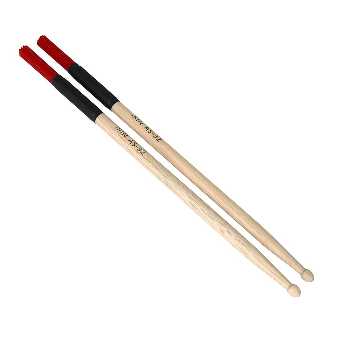 Drum Stick Brush, 2 Counts Nylon Drum Brush with Maple Wooden Handle, Music Accessories for Drum Kit, Percussion Instrument Accessories