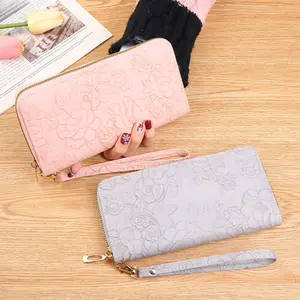 Women’s 2026 Trendy Long-Zipper Clutch Wallet – Extra-Large Phone Pocket, Embossed Slim Billfold with Cash & Card Compartments, Minimalist Lightweight Purse for Daily Use & Travel