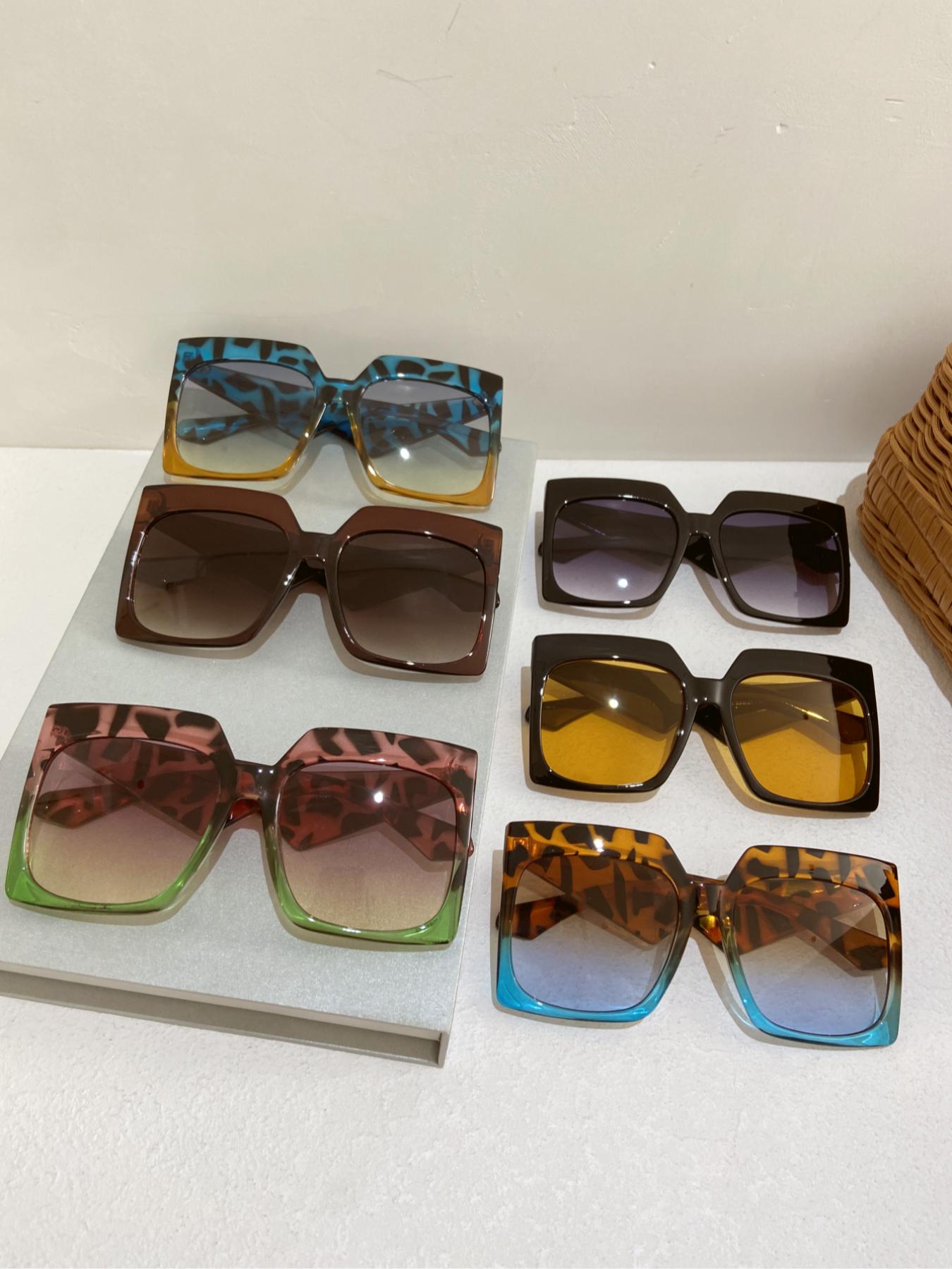 Unisex Street Style Oversized Square Frame Sunglasses, Trendy Tortoiseshell Frame Sunglasses for Everyday Use, Fashion Accessories for Outdoor Activities, Trendy Beach Eyewear