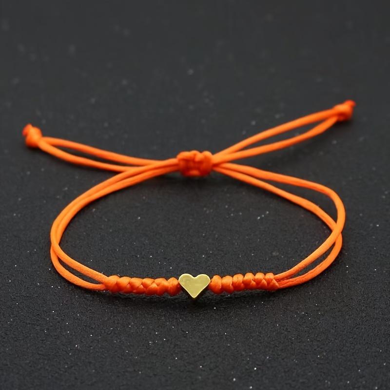 [Chic Red Rope Bracelet] Handcrafted Adjustable Red Rope Chic Bracelet with Heart Charm | Versatile Accessory for Women, Perfect for Everyday & Party Wear