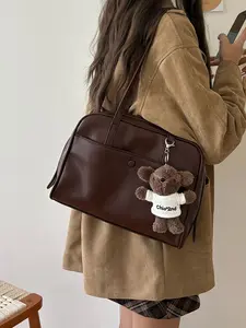 Women's Korean Style Pillow Bag, Vintage Shoulder Bag, Large Capacity Tote for Work Commute, Handheld Purse Without Hanging Piece