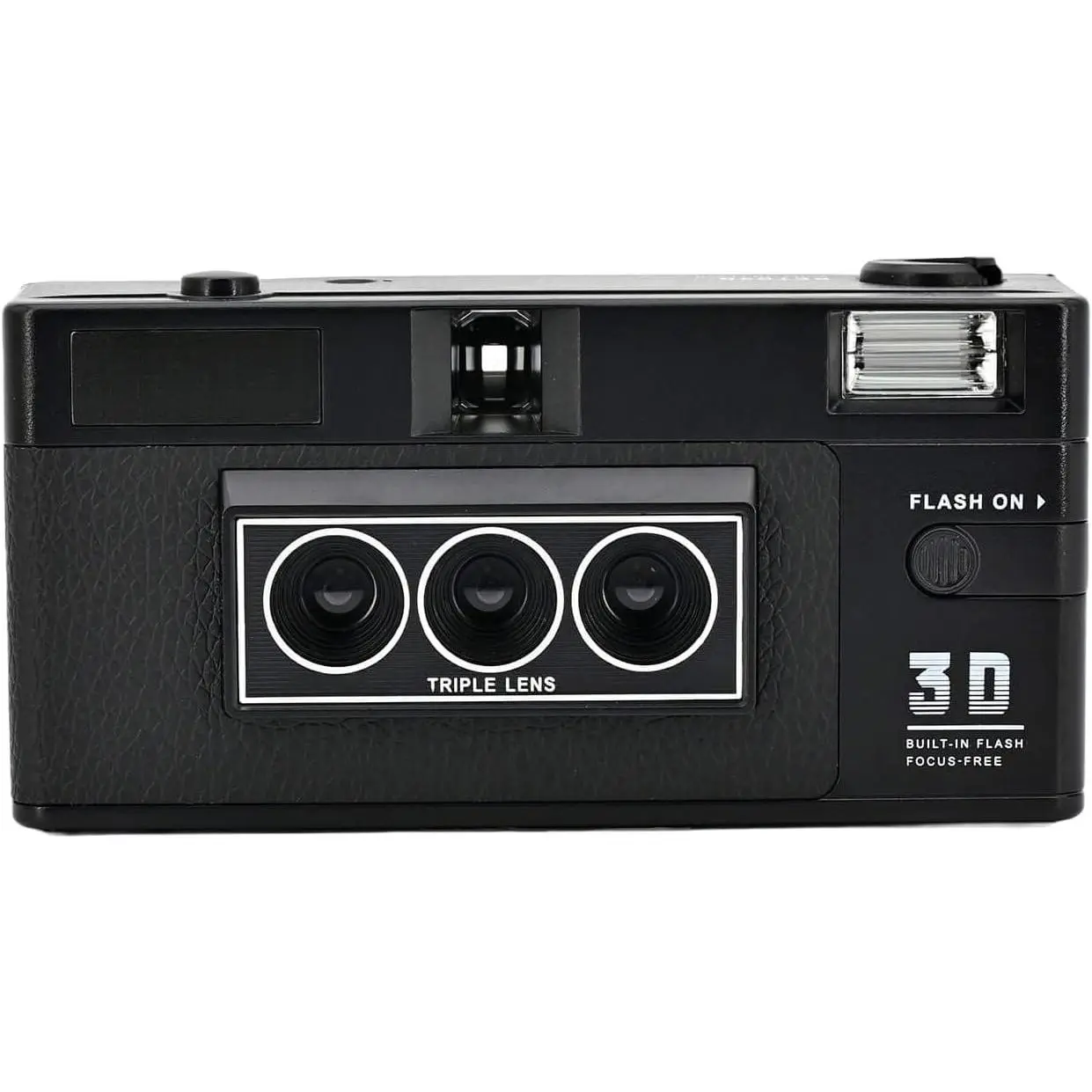 35mm Classic Black Edition Film Camera - Retro Lenticular Effect, Boomerang Wigglegram Camera with Flash for Photography Enthusiasts