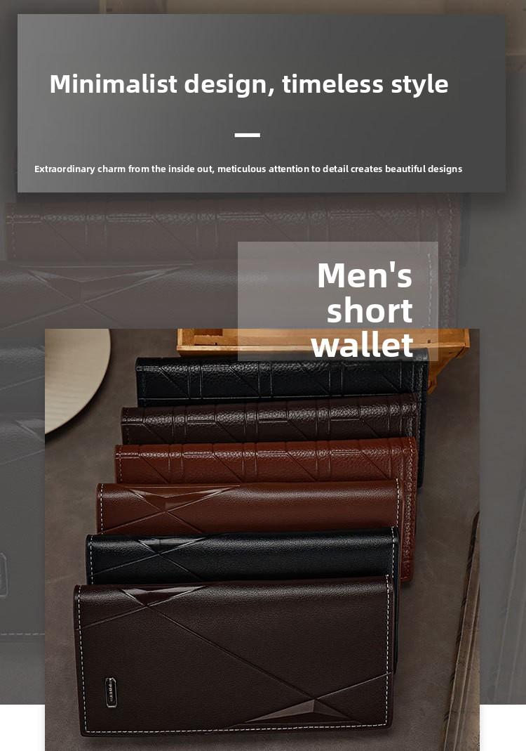 2026Wallet Men's Long Suit Bag PU Leather Three-in-One Multi-Card-Slot Card Holder Wallet Fashion Change Document Package in Brown & Black