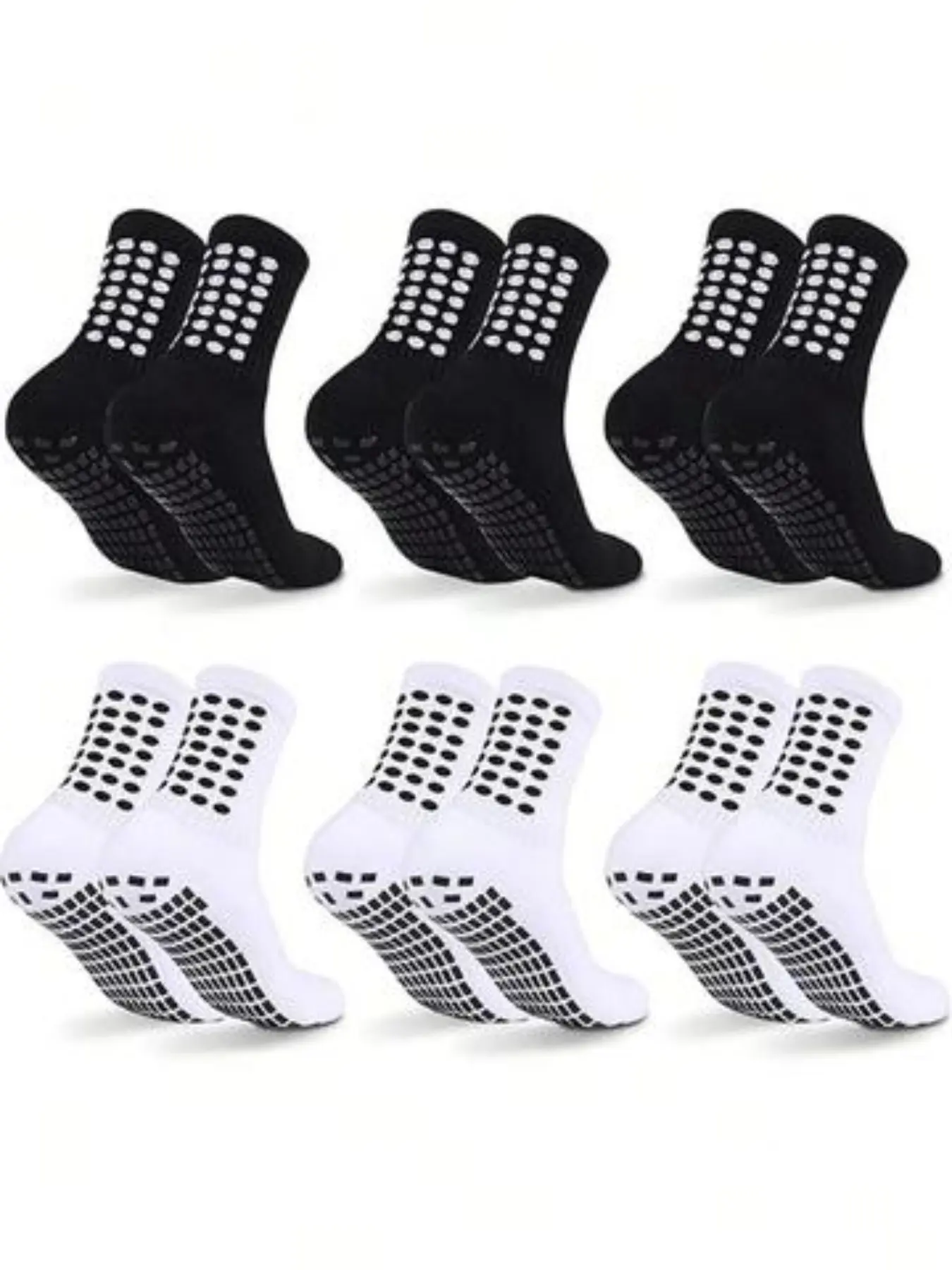 Men's Football Socks, Non-Slip Crew Socks, Sweat-Absorbing Plain Design, Soft Comfortable, All-Season Wear, Ideal for Sports Training, Athletic Socks