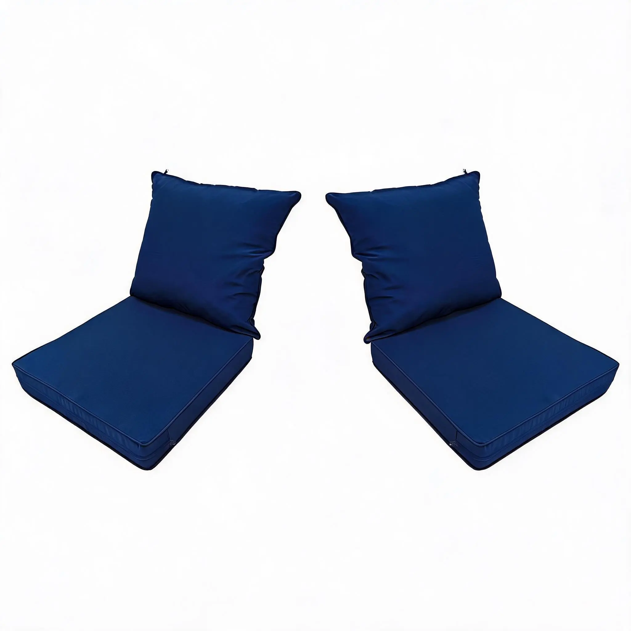 Patio Furniture Cushion Set 24x24 Inch Waterproof High Density Foam 2 Piece Replacement Pads for Outdoor Deep Seat Sofa and Garden Chairs